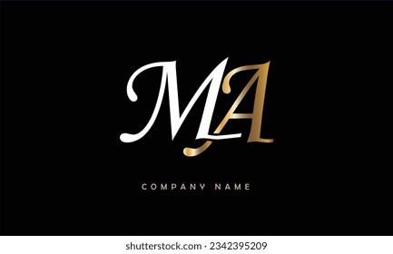 Monogramm für abstrakte Buchstaben des MA, AM