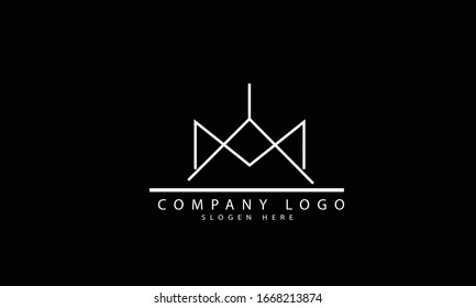 MA AM abstract vector logo monogram template