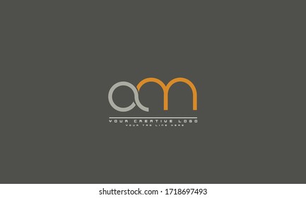 am ma abstract vector logo monogram template