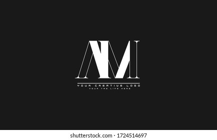 AM MA abstract vector logo monogram template