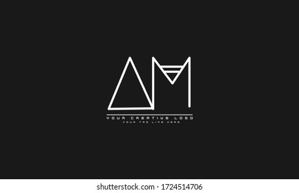 AM MA abstract vector logo monogram template