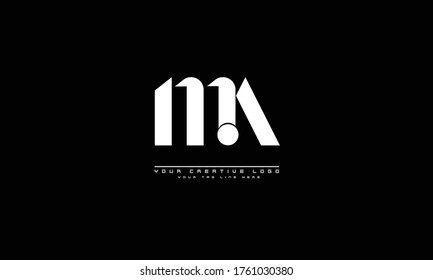 MA AM abstract vector logo monogram template