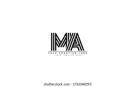 plantilla de monograma del logotipo del vector abstracto de MA AM