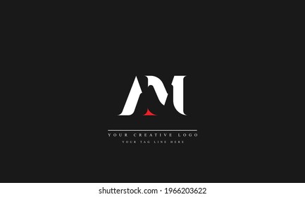 AM MA abstract vector logo monogram template