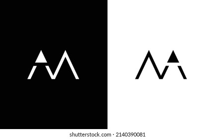 AM MA abstract vector logo monogram template