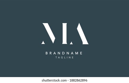 MA Alphabet initial Letter Monogram Icon Logo vector illustration