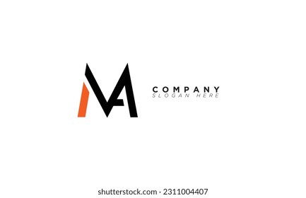 MA Alphabet letters Initials Monogram logo AM, M and A