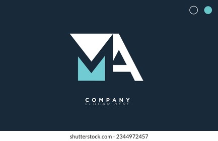 MA Alphabet letters Initials Monogram logo AM, M and A