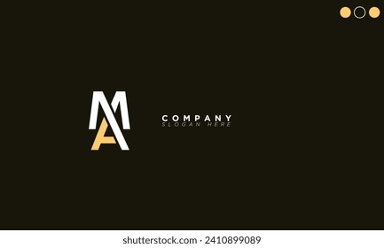 MA Alphabet letters Initials Monogram logo AM, M and A