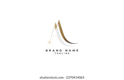 MA, AM, Abstract initial monogram letter alphabet logo design