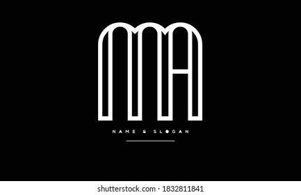 MA ,AM ,M ,A  Abstract Letters Logo monogram