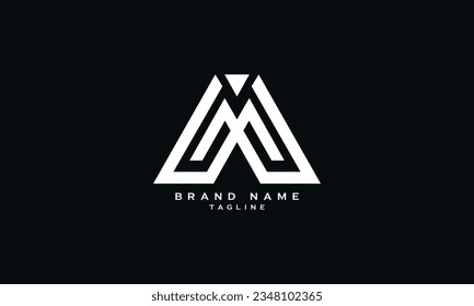 MA, AM, M, Abstract initial monogram letter alphabet logo design