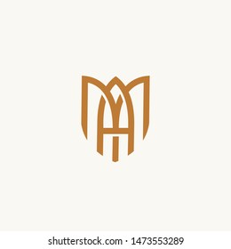 MA or AM. Monogram of Two letters A&M. Luxury, simple, minimal and elegant MA logo design. Vector illustration template.