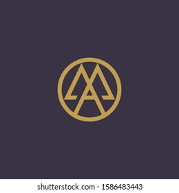 MA, AM. Monogram of Two letters M&A or A&M. Luxury, simple, minimal and elegant MA, AM logo design. Vector illustration template.