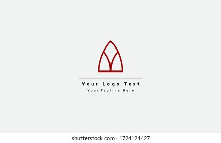 MA or AM. Monogram of Two letters A&M. Red, simple, minimal and elegant MA logo design. Vector illustration template.