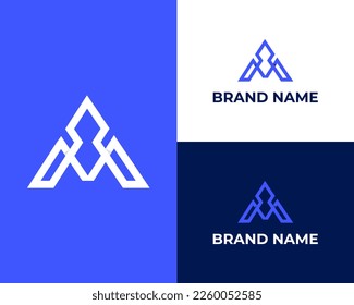 MA or AM. Monogram of Two letters logo design
