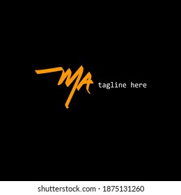 MA beauty monogram and elegant logo design