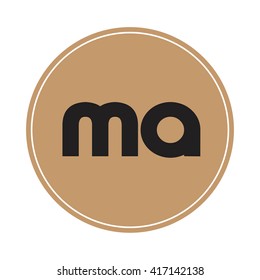 ma brown letters ,abstract background logo, design identity in circle, alphabet letter