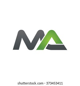 MA company linked letter logo black green