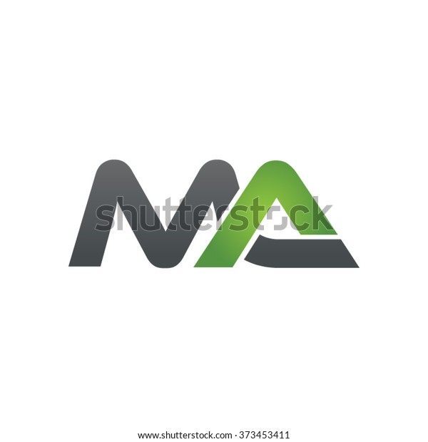 Ma Company Linked Letter Logo Black 스톡 벡터(로열티 프리) 373453411