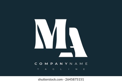 MA Creative Abstract Typography Logo Design. Elegant logo combining bold typography and creative shapes, ideal for branding and identity solutions.