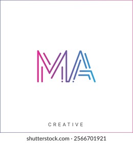 MA Creative Latter Logo Design Branding Logo Design. Creative Logo. Template. Vector illustration. Modern Design. Monogram Design. Brand Identity. Company Logo.