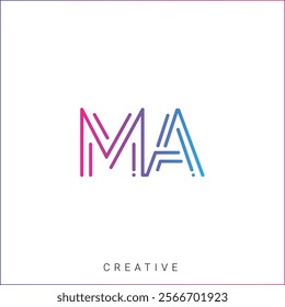 MA Creative Latter Logo Design Branding Logo Design. Creative Logo. Template. Vector illustration. Modern Design. Monogram Design. Brand Identity. Company Logo.