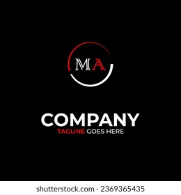 plantilla de diseño de logotipo de letras modernas creativas de MA