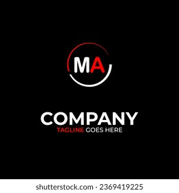 plantilla de diseño de logotipo de letras modernas creativas de MA