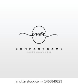 MA handwriting initial logo template vector.
