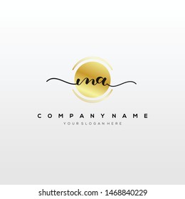 MA handwriting initial logo template vector.