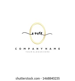MA handwriting initial logo template vector.