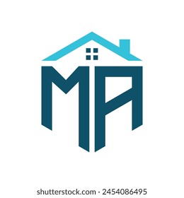 PLANTILLA de diseño de logotipo de MA House. Letra MA Logo para Bienes Raíces, Construcción o cualquier negocio relacionado con la casa