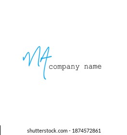 MA initial beauty monogram and elegant logo design