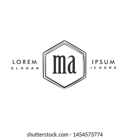 MA Initial beauty monogram logo vector