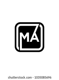 MA initial box letter logo template vector