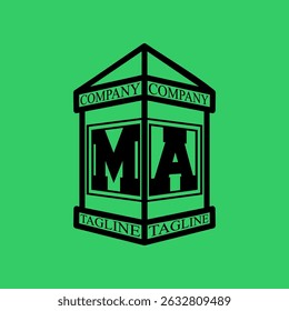 MA Initial Explore this unique collection of alphabet house logos, featuring stylish letter combinations inside a geometric house outline. Perfect for branding, graphic design projects