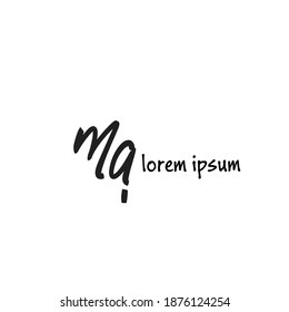 ma Initial handwriting or handwritten logo for identity