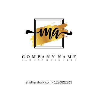 MA Initial handwriting logo concept