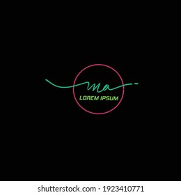 ma initial handwriting logo for identity