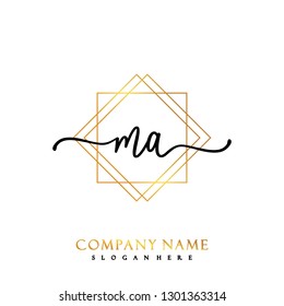 MA Initial Handwriting logo template vector