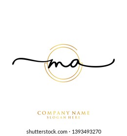 MA Initial handwriting logo template