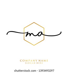 MA Initial handwriting logo template