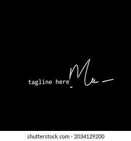 ma initial handwriting logo template vector