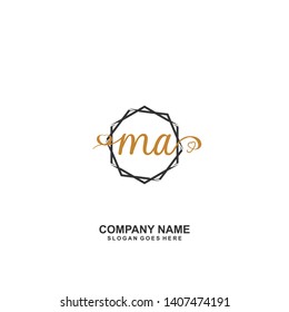MA Initial handwriting logo vector