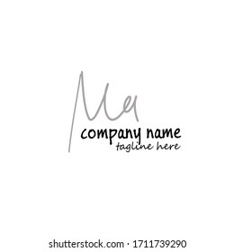 Ma Initial handwriting logo vector