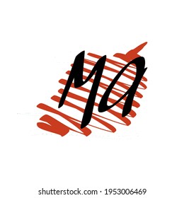 Ma initial handwritten logo for identity