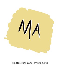 Logo manuscrito inicial de Ma para identidad