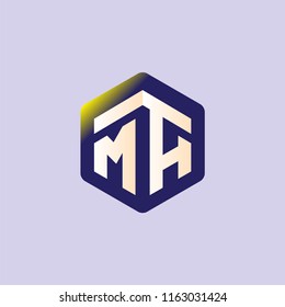 MA Initial letter hexagonal logo vector