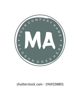 MA Initial logo Branding Brush wedding business